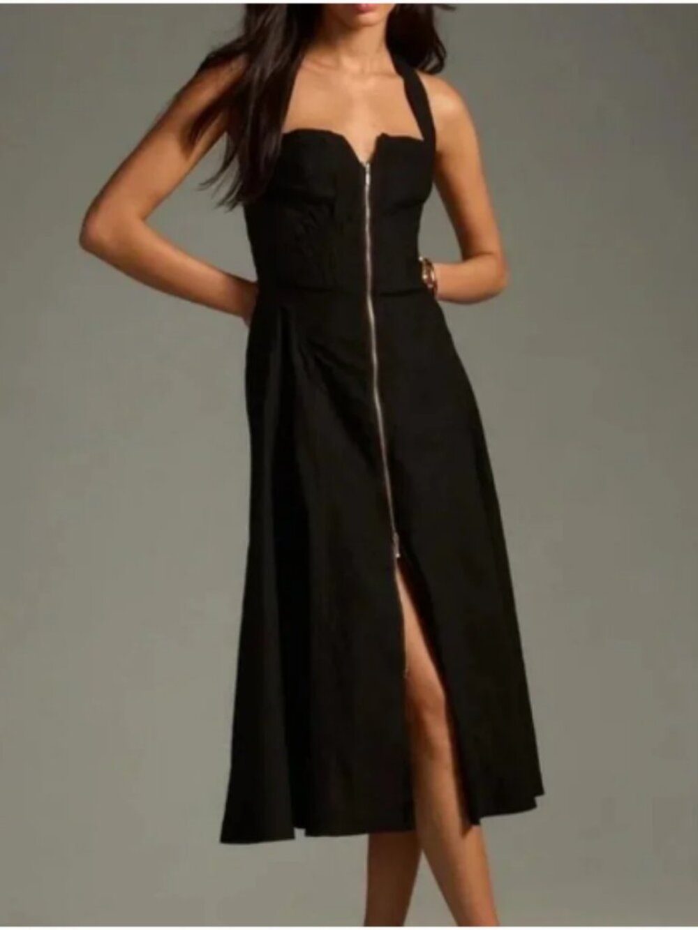 By Anthropologie Zip-Front Corset Dress; NWT; Size Large
